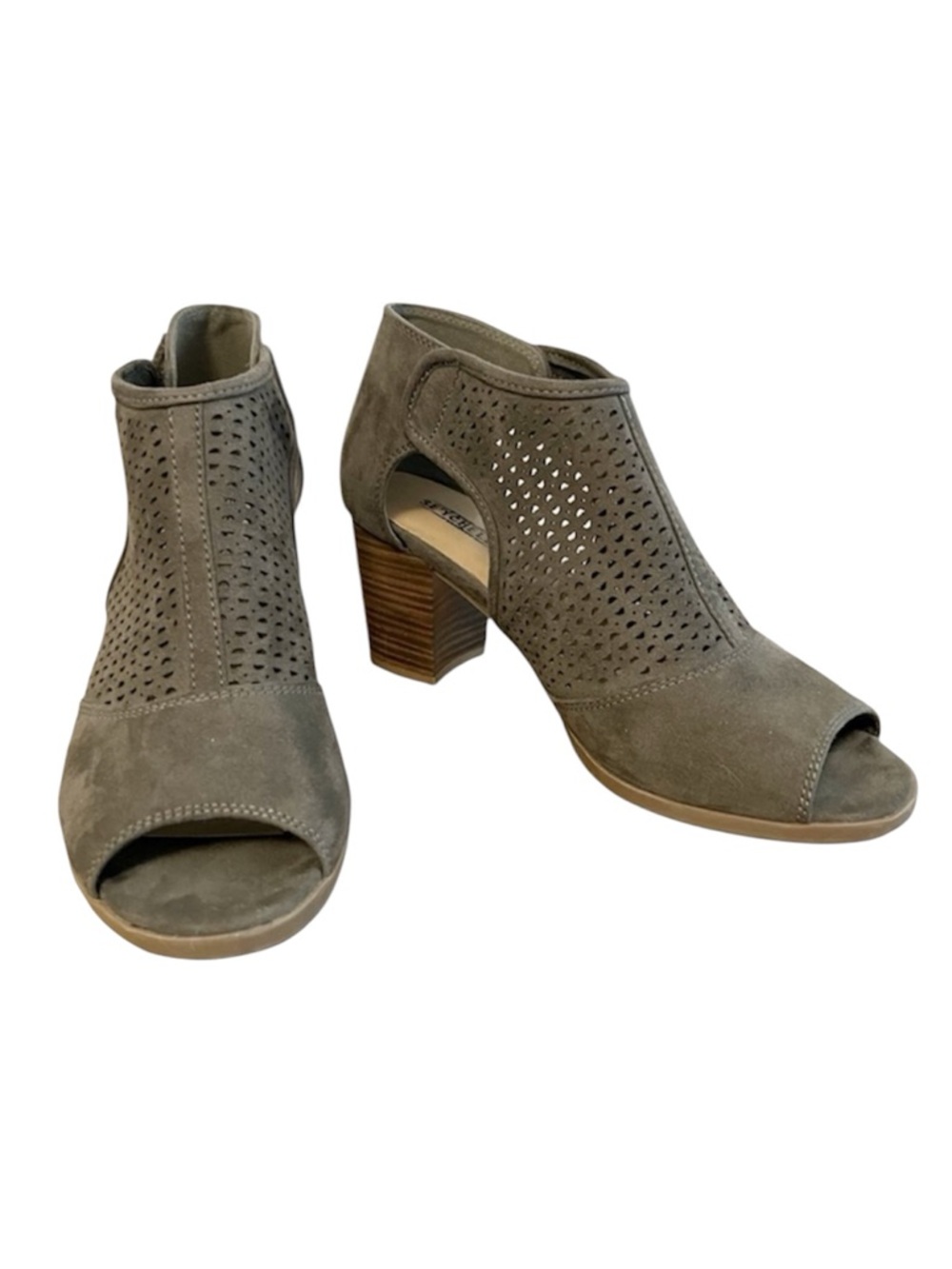SEYCHELLES Perforated Cut Out Heeled Open Toe Ankle Bootie size 8